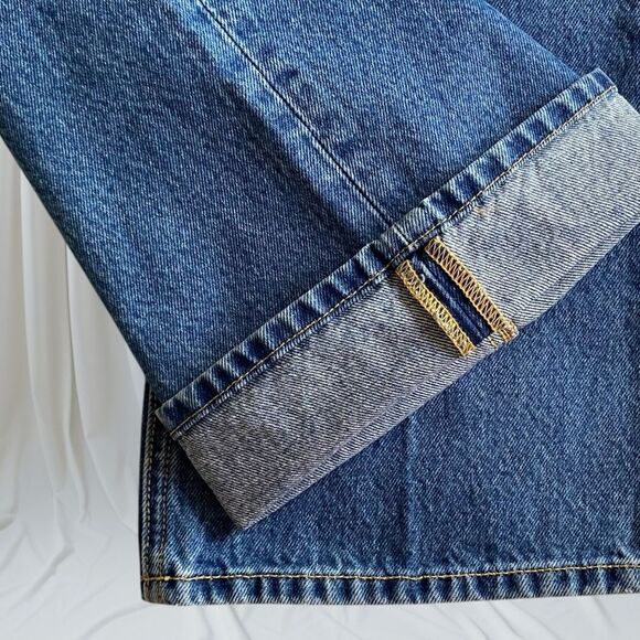 SPRWMN Jeans REVOLVE NWT Charlotte Crop Flare High Waist Selvedge Blue Size 27 - Picture 10 of 16